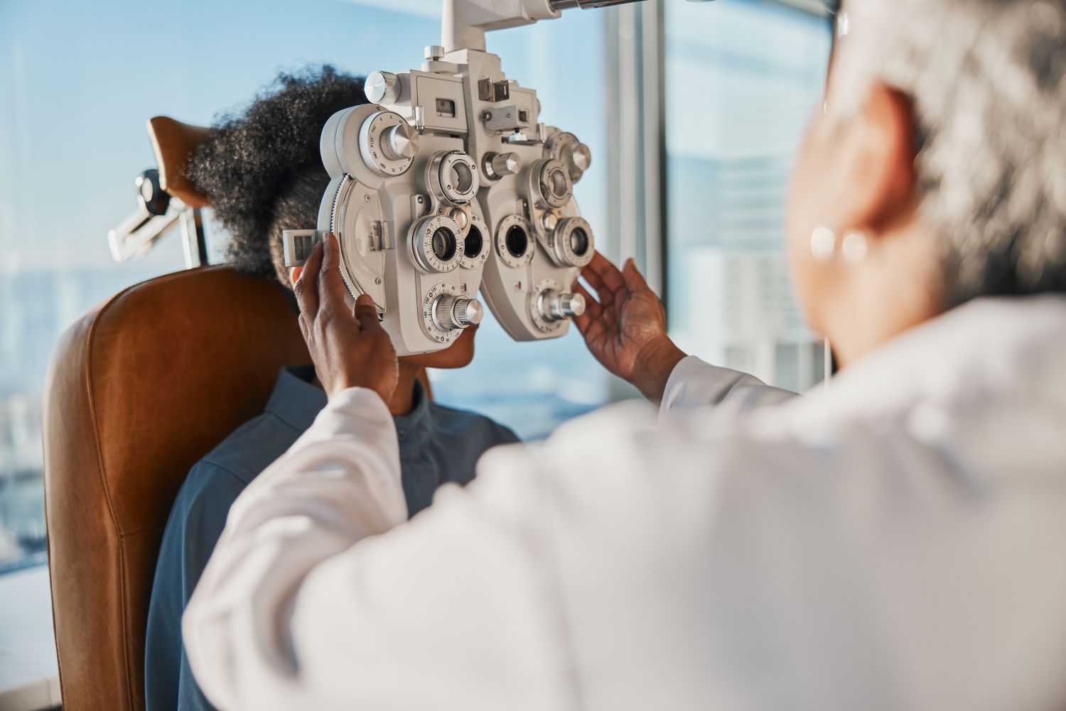 woman getting her eyes tested
